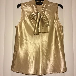 Gold Blouse with Built-In Bow Tie 💎💎💎